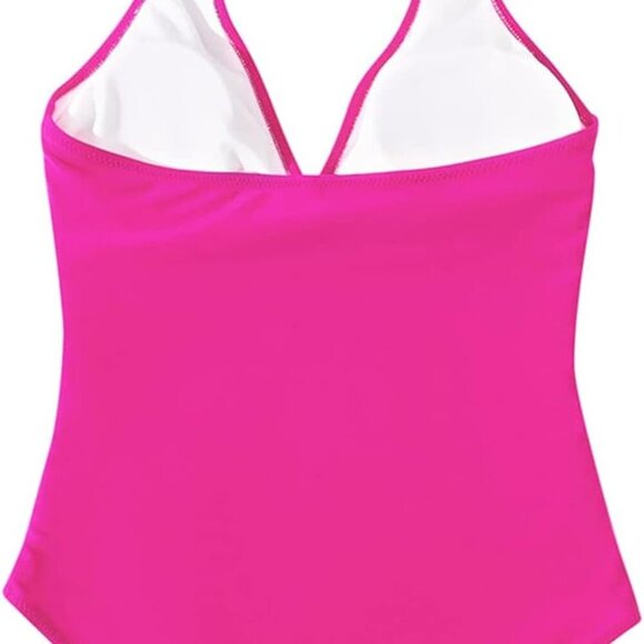 Women Sexy Tummy Control One Piece Swimsuits Halter Push Up Bathing Suits - Larg - Picture 3 of 6